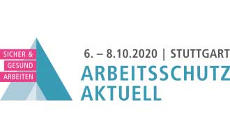 Arbeitsschutz Aktuell Logo; Sicher & Gesund arbeiten - 6.-8.10.2020 in Stuttgart