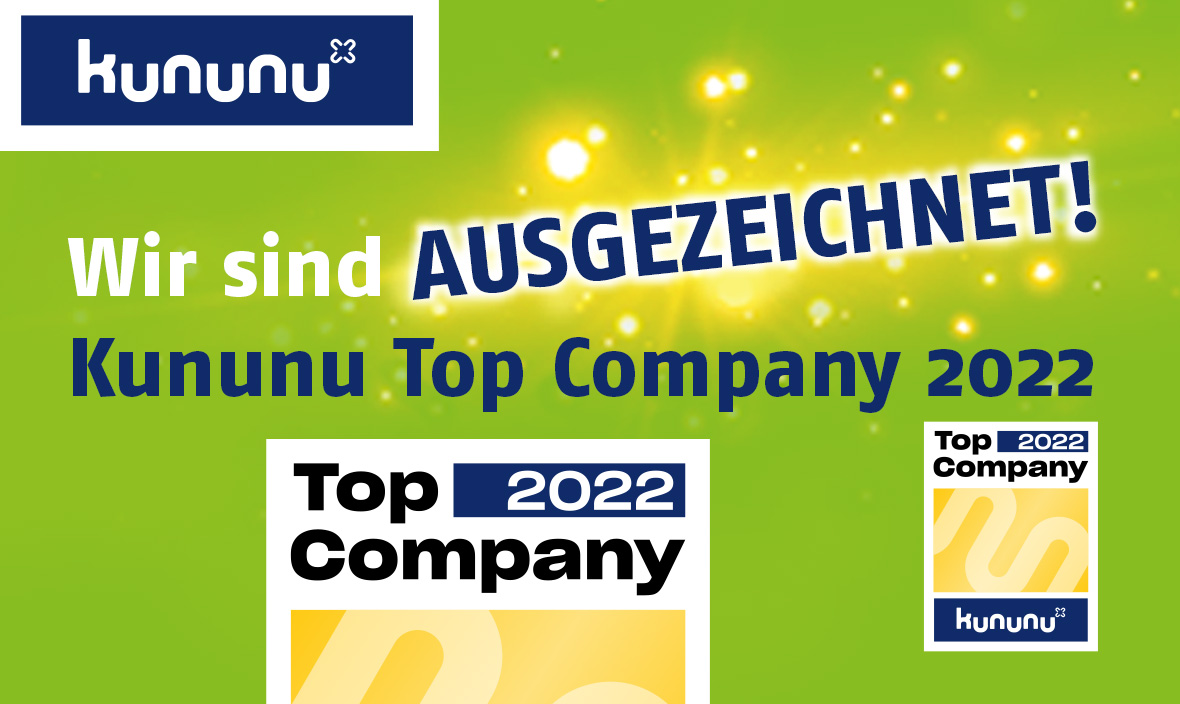 diemietwaesche.de ist Kununu TOP COMPANY 2022, Text: Wir sind AUSGEZEICHNET! Kununu Top Company 2022