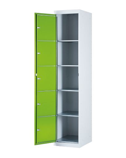 Grüner 5er-Schließfach-Schrank
